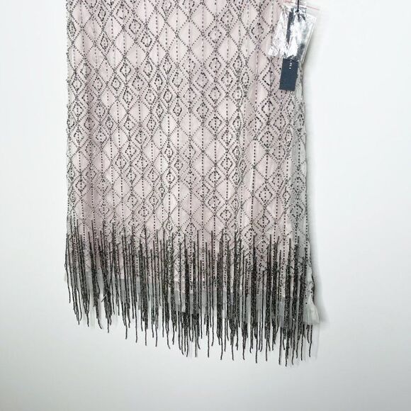 TAHARI Winter Beaded Fringe Mini Dress  - Picture 4 of 15